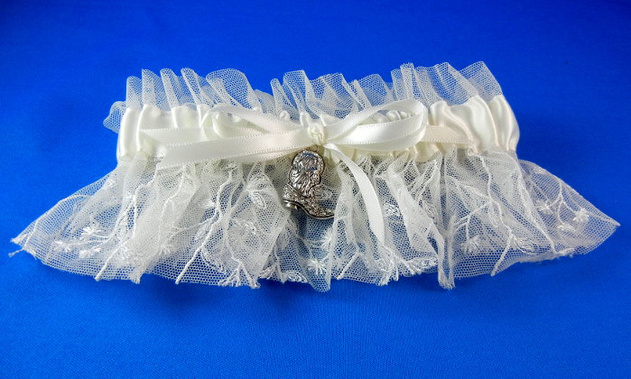 Lace Garter w/ Rhinestone Boot Charm